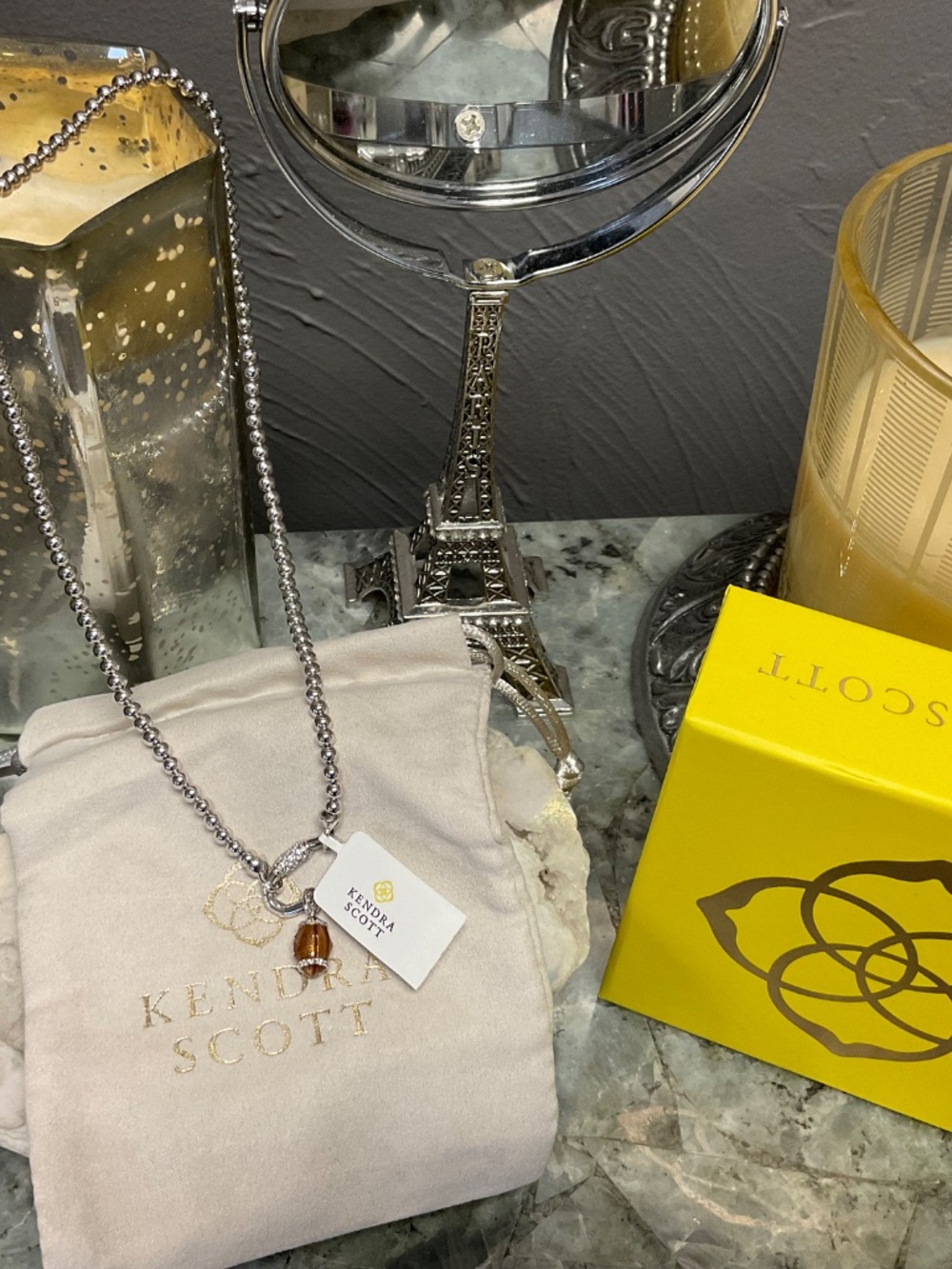 Kendra Scott Football Silver Metal Strand Necklace - Picture 3 of 4